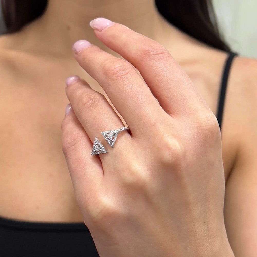Messika 0.34Cttw Thea Diamond Ring 18K White Gold Size 52 US 6.25